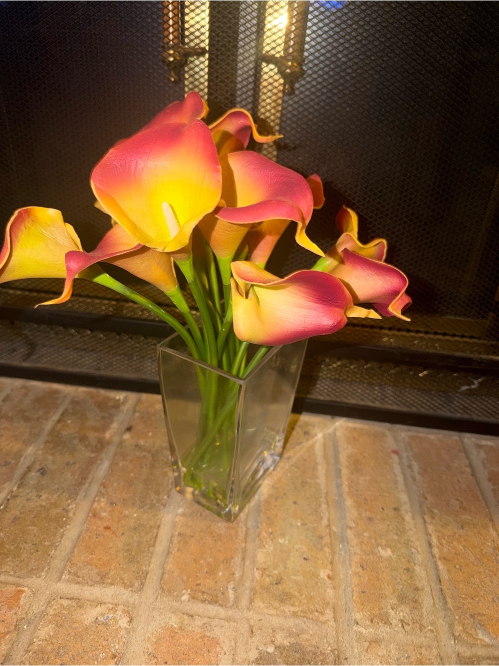 Artificial Calla Lily Bouquet in Pink and Yellow - Unbranded